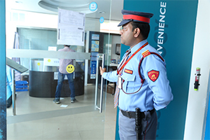 security personnel of pvs on duty outside of an office 1