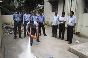 security service people of pvs in fire extinguishing guidance