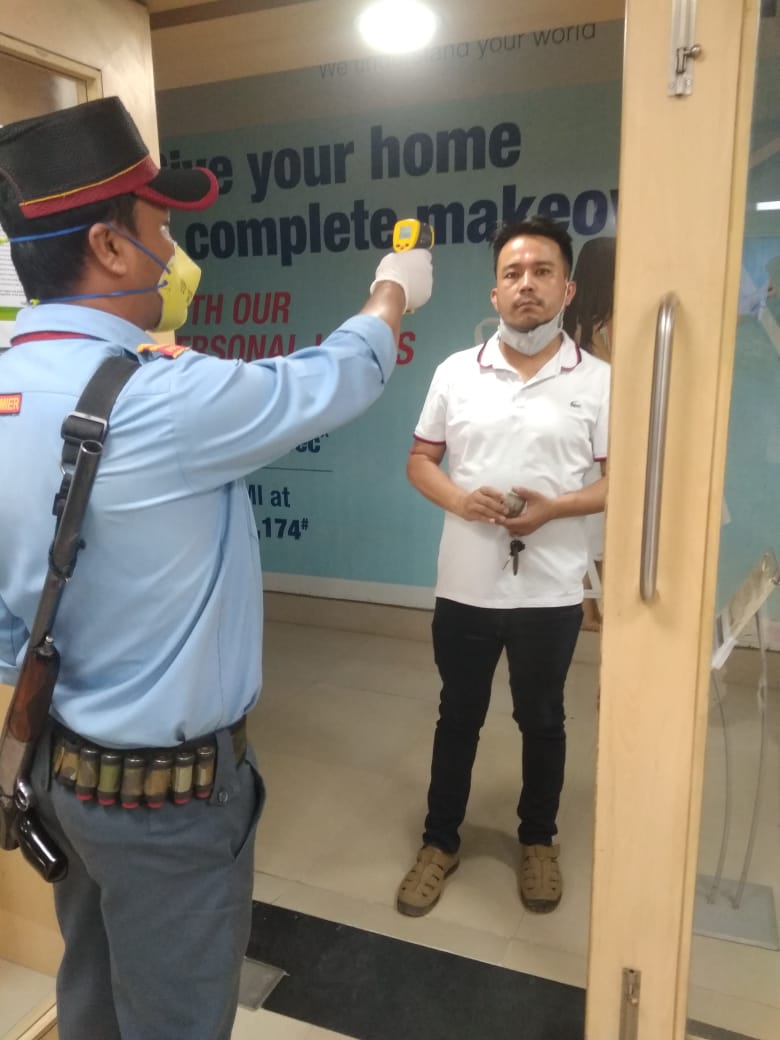 temperature check before entering by a pvs personnel